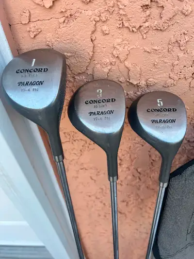 Concord Paragon Golf clubs. Set of 3 woods, 1, 3 and 5 for $50, View more