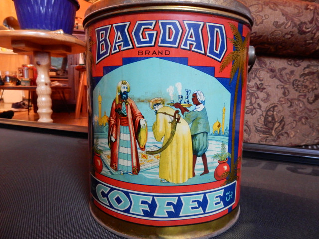 Old Bagdad Coffee pail-5 pounds-Bagdad a fragrant good coffee in Arts & Collectibles in Saskatoon - Image 3