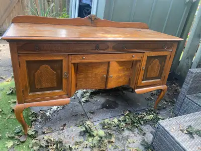 Antique Oak Sideboard Buffet, View more