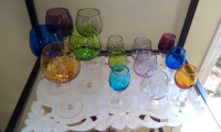 Colored liquor glasses