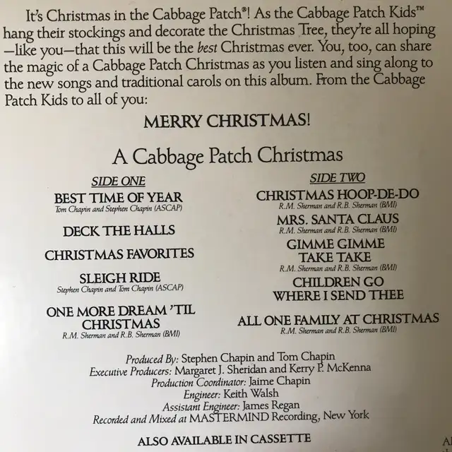 Vintage 1984 Cabbage Patch Kids Records Christmas & Dreams  in CDs, DVDs & Blu-ray in Ottawa - Image 6