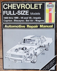 Haynes Repair Manual- Chevrolet Full Size Models 1969-1990