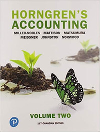 Horngren's Accounting - Volume 2, 11th Canadian Edition Mattison