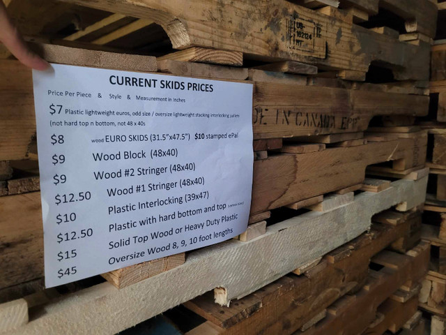 ♻ skids sale INDOOR wood PLASTIC good dry SKIDS in stock NO WAIT in Hobbies & Crafts in Mississauga / Peel Region - Image 3