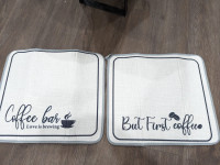 NEW 2 piece Counter Top Drying Mat for coffee lovers 15.5"X17.5"