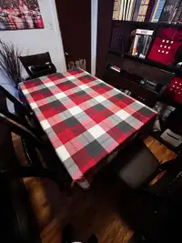 Set de table en bois hauteur bistro + 4 chaises + 1 banc