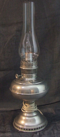 Vintage Rayo Oil Lamp - Wired for electric light bulb.