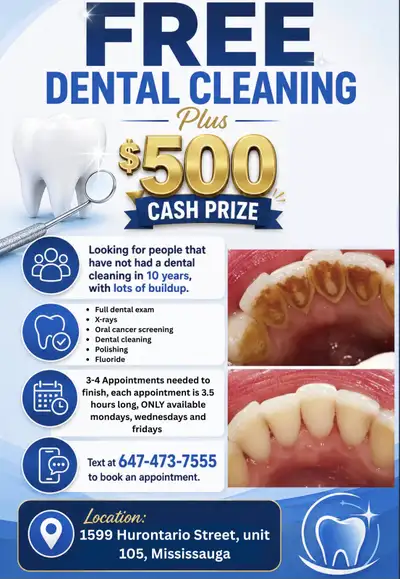 FREE Dental cleaning PLUS $500 CASH , View more