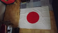AUTHENTIC VINTAGE JAPANESE "RED SUN"COTTON LINEN FLAG 26x38/ASIA
