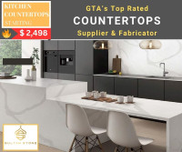 Kitchen Countertops & Island and Backsplash - Quartz - Marble