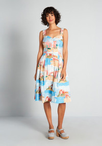 NWT Emily & Fin XS Road Trip Summer Sleeveless Midi Dress