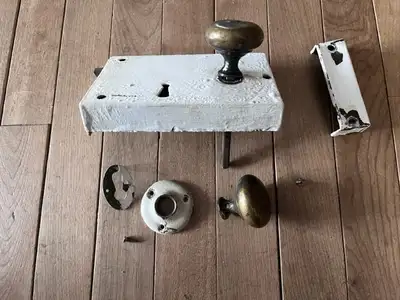 For Sale: 1 -Antique Door Box-lock ( early 1800's) Complete with striker plate for door frame 2 - or...