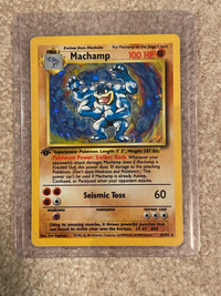 Pokemon Cards 1st Edition Machamp Holographic 8/102 Shadowless