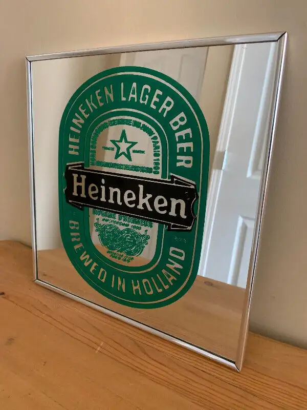 Vintage Heineken bar beer mirror Excellent Condition in Arts & Collectibles in Calgary - Image 3