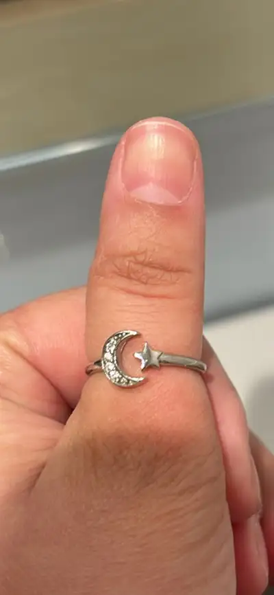 Moon and star ring 925, View more