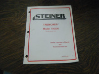 Steiner TH300 Trencher Owner Manual and parts List