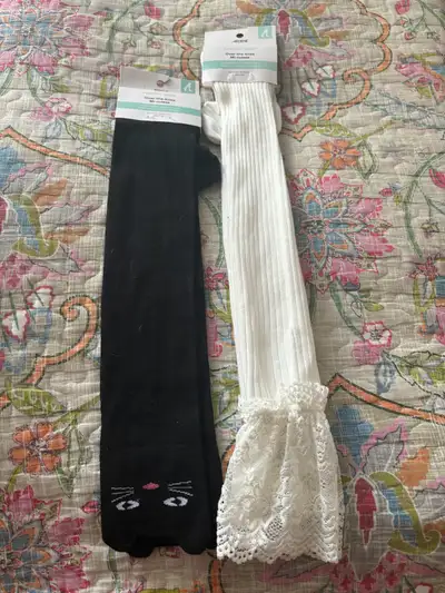 set of 2 women’s knee high socks - cat themed, lace, View more