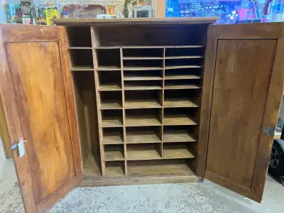 Wood cubby shelf cabinet , View more