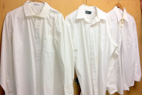 White Shirts - Long or short sleeve - Ex. L - $5 or less