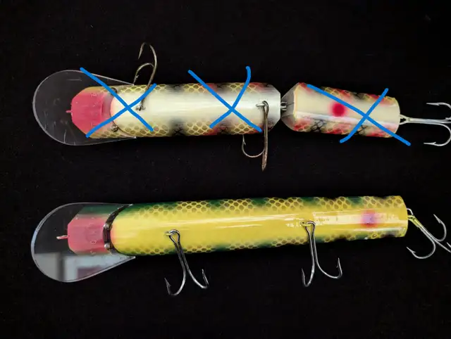 VINTAGE LOKE  LURES 10" MAHOGANY LURES FOR MUSKY AND PIKE in Fishing, Camping & Outdoors in Sarnia - Image 3