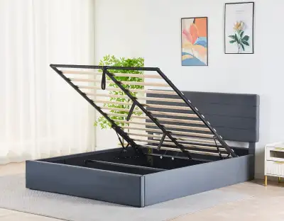 HYDRAULIC BED FRAMES WITH STORAGE  *Please See Description*, View more
