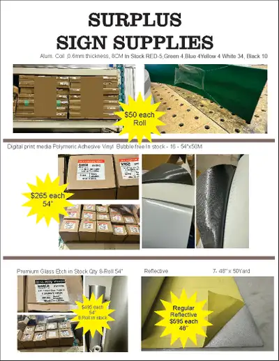 I Have some sign supplies and equipment for sale. This is perfect for opening up a new sign shop, Th...