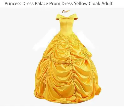 Princess Dress Palace Prom Dress Yellow Cloak Adult Medium, View more