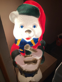 TPI décoration de Noël vintage ourson polaire au tambour 