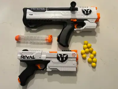 Set of two Rival Series blasters with batteries and ammo for $15. Pickup in Carrington NW. Helios: s...