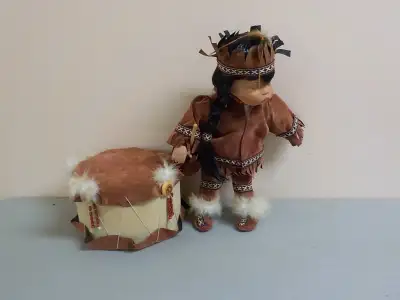 Native Themed Doll And Drum, View more