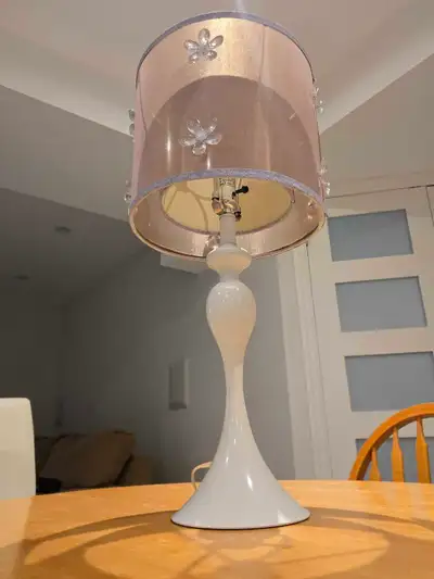 Table Lamp with Crystal Flower Detail, View more