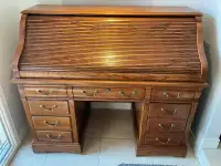 Vintage Solid Oak Rolltop Desk