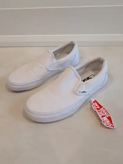 Vans White Slip-On Skate Shoe Mens 5 Womens 6.5, View more