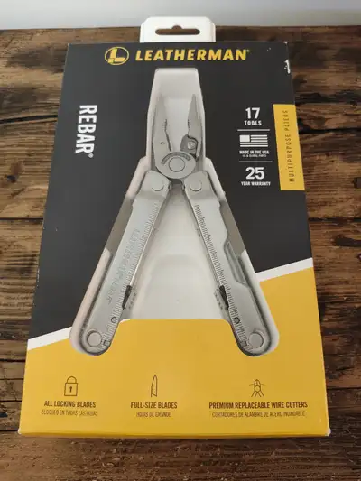 LEATHERMAN REBAR MULTI-TOOL SILVER BRAND NEW IN BOX C/W  SHEATH, View more