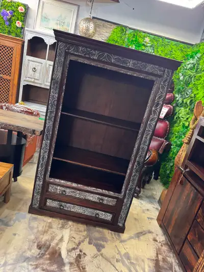 ✅liquidation: Bibliothèque acacia, étagère Inde, vaisselier,Bar, View more