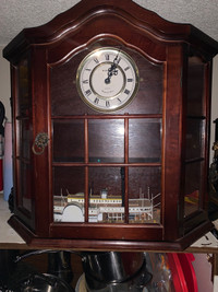Vintage small clock curio cabinet 