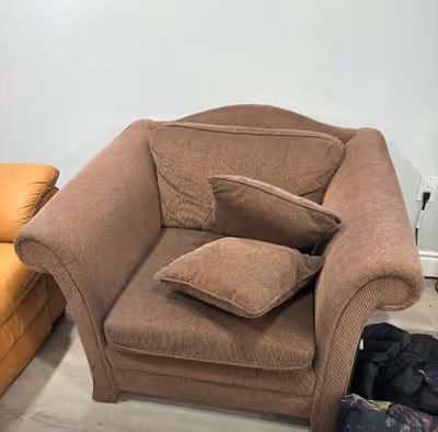 One 2 seater sofa -Only $25.00 One Loveseat-Just 2 years old-Only $25.00 Fouton-Only 25.00