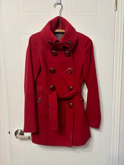 Manteau en laine rouge XS - Red wool coat XS, View more