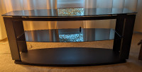 TV stand - Black Tempered Glass - Moving: need to sell ASAP.
