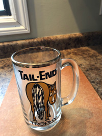 TAIL-END TROPHY MUG - glass with gold trim