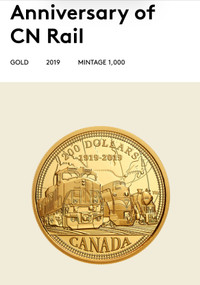 CN  Rail 100th Anniversary Gold coin