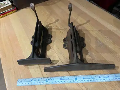 Antique hand saw sharpening vises, screw on base, $50. each., View more