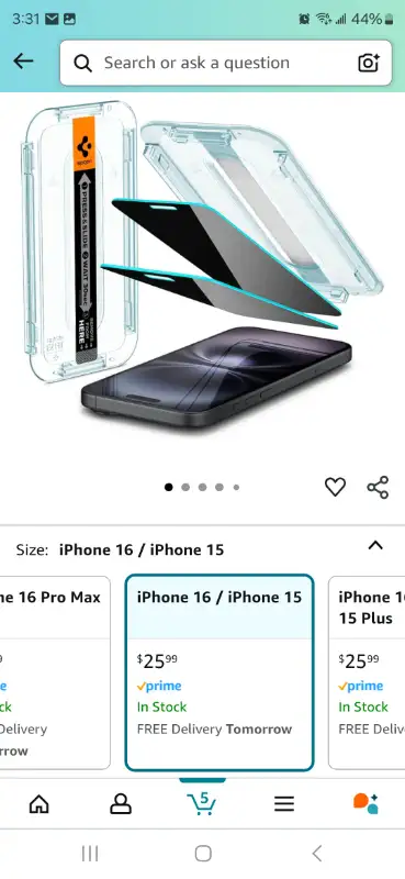 Brand New Tempered Glass Screen Protector iPhone 16 / iPhone 15, View more