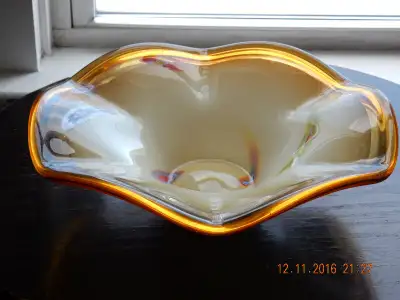 Art Glass dish root beer millefiori -Orillia, View more