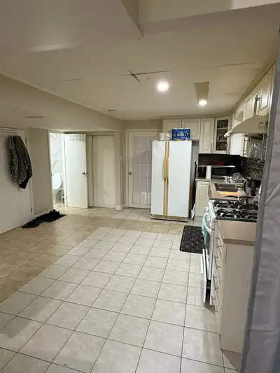 Hi I have 1 Badroom Basement for Rent with small family only sapret Entrance kitchen , Bathroom, sha...