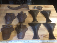Antique Stove Chimney Brackets and Stove Legs, parts