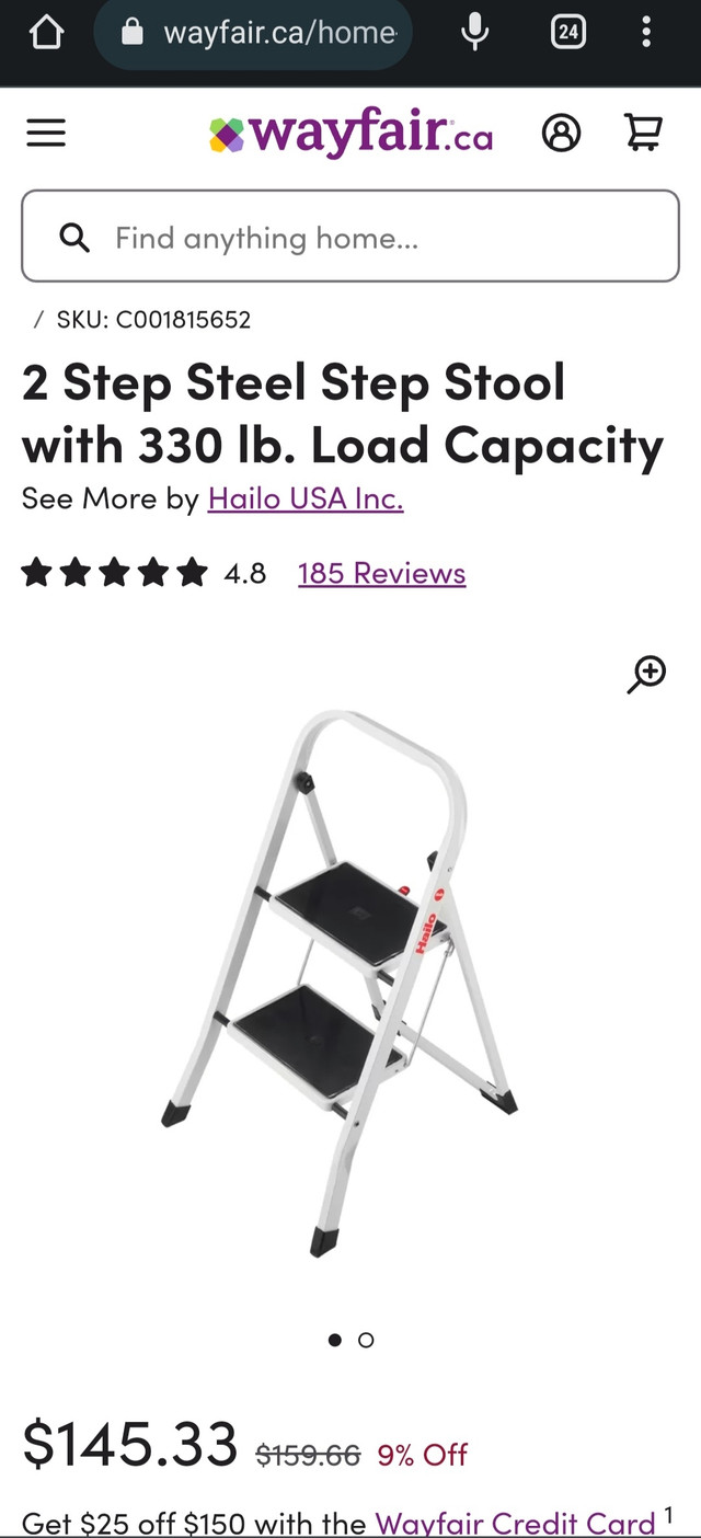 Hailo 2-Step 330-lb Capacity White Steel Foldable Step Stool | Ladders &  Scaffolding | Markham / York Region | Kijiji