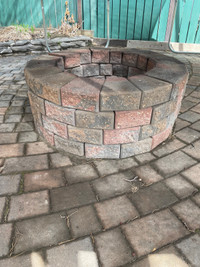 Rustic stone fire pit 