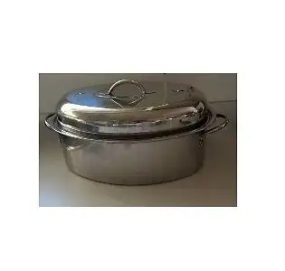 Stainless Steel turkey roaster with lid - 17 inches x 12.25 inches x 8 inches
