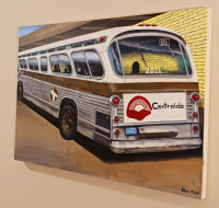 ORIG MONTREAL CTCUM GM NEW LOOK BUS PAINTING BY ELTON McFALL